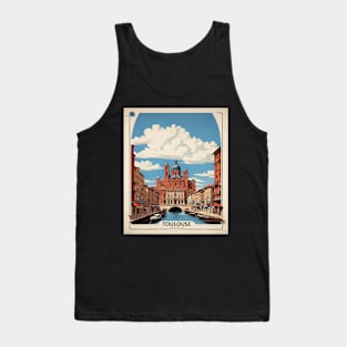 Toulouse France Tourism Vintage Poster 4 Tank Top